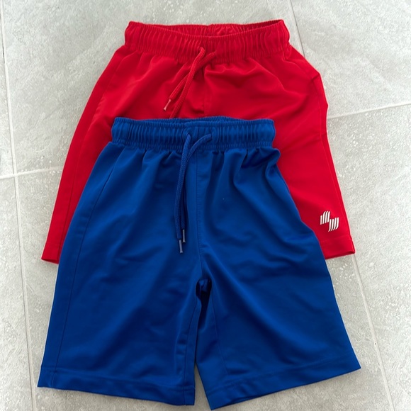 Set of two pairs red and blue athletic / basketball shorts drawstring waist - Picture 1 of 3